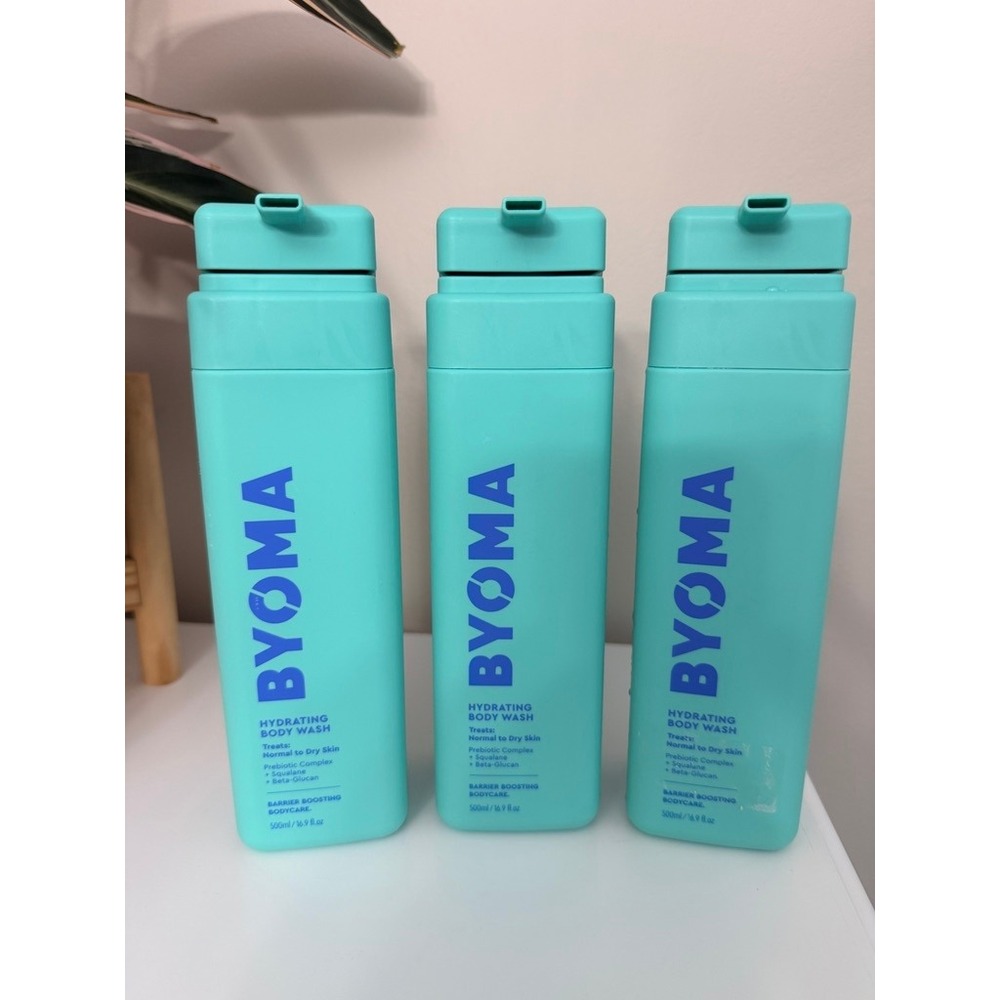 BYOMA Hydrating Body Wash Unisex 16.9oz Blue Squalane Prebiotic‎ 3pk NEW NWT